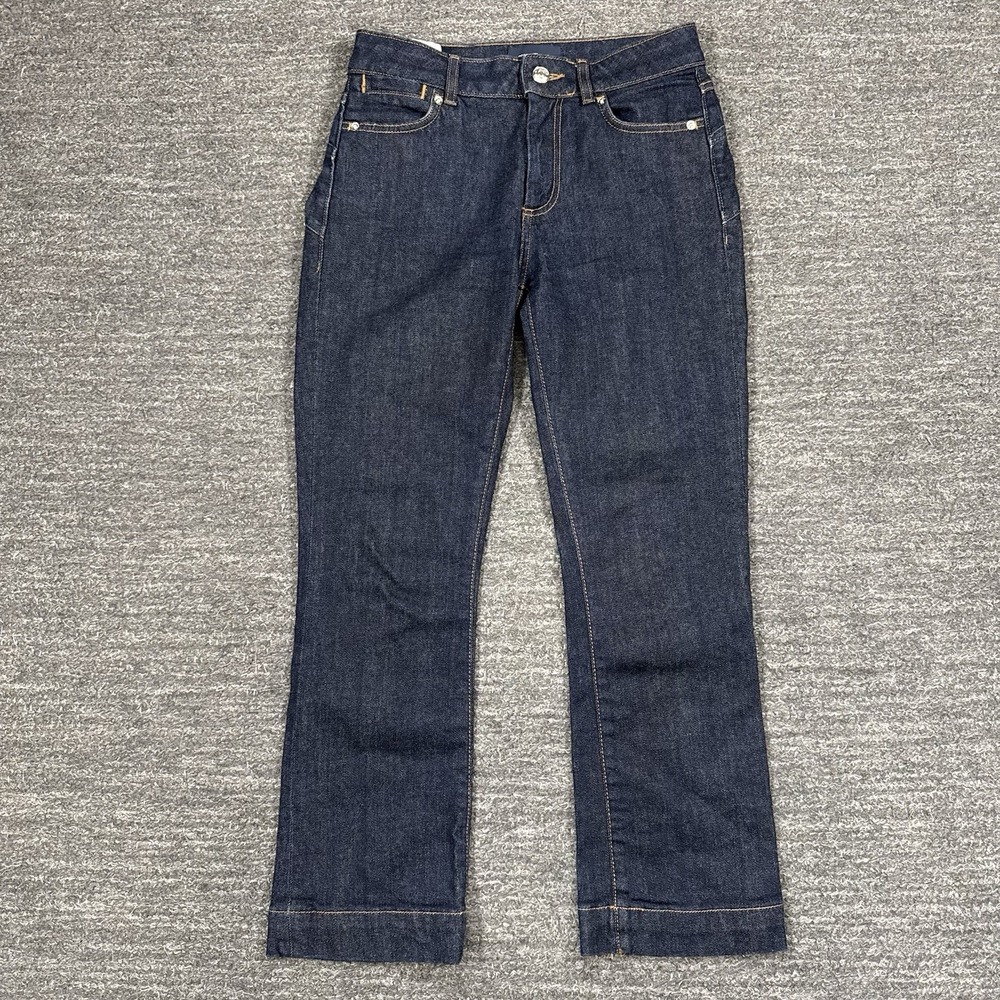 Max Mara SPORTMAX Mini Flare Jeans 26 Dark Wash Denim Perfect Fit Stretch Crop